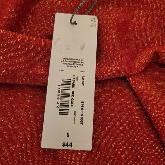 Liz Claiborne Metallic Puff Sleeve Top (Size S) - Picture 7 of 8